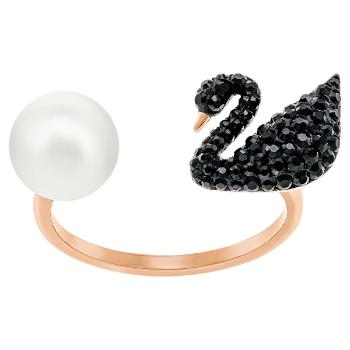 Swarovski Inel deschis de lux cu lebădă și perlă Iconic Swan 5256266 58 mm