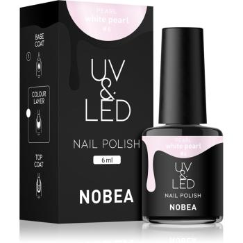 NOBEA UV & LED unghii cu gel folosind UV / lampă cu LED glossy culoare White pearl #6 6 ml