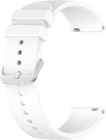 4wrist Curea universală din silicon cu închidere argintie 22 mm - White