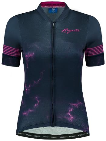 Ciclism feminin jersey Rogelli Marmură albastru/roz