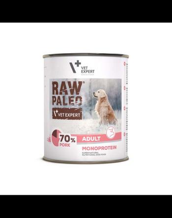 VETEXPERT Raw Paleo Pork Adult Can 800g Conserva caine, cu porc