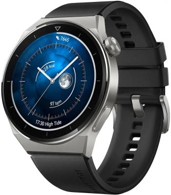 Huawei Huawei Watch GT 3 Pro 46mm cu corp din titan și curea sport neagră