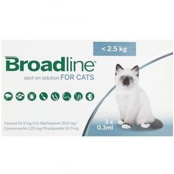 BROADLINE, spot-on, soluție antiparazitară, pisici 0,6-2,5kg, 3 pipete