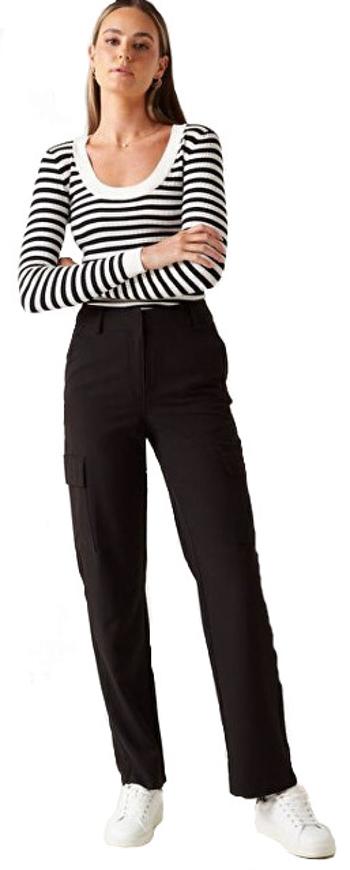 Vero Moda Pantaloni de damă VMZELDA Straight Fit 10294763 Black 36/34