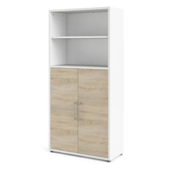 Bibliotecă modulară albă/cu aspect de lemn de stejar 89x189 cm Prima – Tvilum