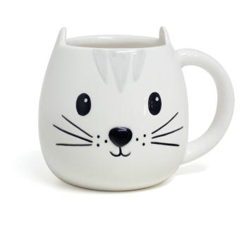 Cană din ceramică Balvi Kitty, 400 ml, alb