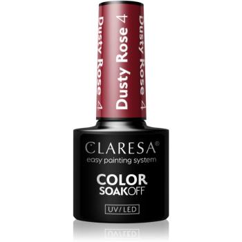 Claresa SoakOff UV/LED Color Dusty Rose lac de unghii sub forma de gel culoare 4 5 g