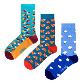Set 3 perechi de șosete Ballonet Socks Novelty Blue în cutie de cadou, mărime 41 - 46