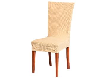 Husa pentru scaun universala - catifea de Manchester - bej - Mărimea scaun 38x38 cm, inaltime spata