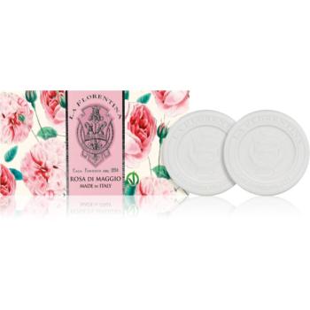 La Florentina Rose of May Sculpted Soap Sapun natural cu aromă de trandafiri 2x115 g