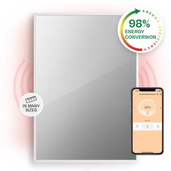 Klarstein La Palma 750 încălzitor smart 2 în 1 Convector infraroșu 85 x 60 cm 750 W partea frontală cu oglindă