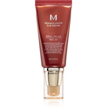 Missha M Perfect Cover crema BB cu o protectie UV ridicata culoare No. 27 Honey Beige SPF42/PA+++ 50 ml