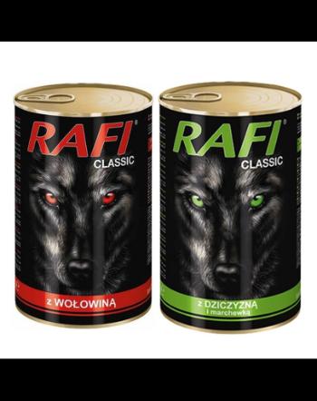 DOLINA NOTECI Rafi Classic Conserve pentru caini, cu vita si vanat 12x800g