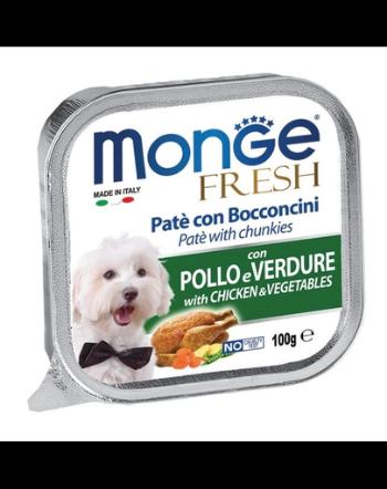 MONGE Fresh hrană umedă pentru câini sub formă de pate, cu pui și legume 100 g