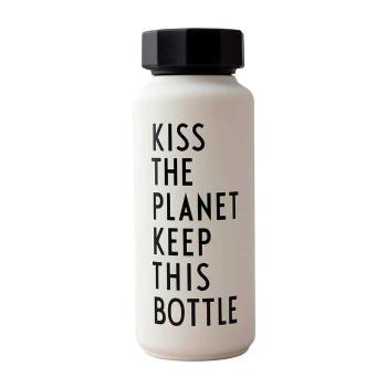 Sticlă termos Design Letters Kiss, 500 ml, alb