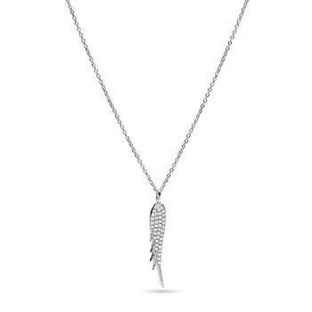 Fossil Colier de argint fin cu cristale Aripă de înger JFS00535040 (lanț, pandantiv)