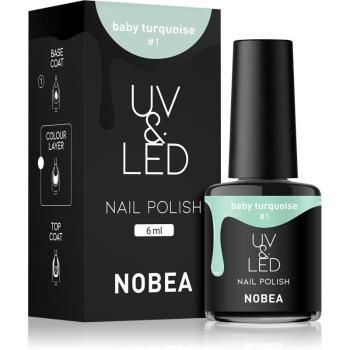 NOBEA UV & LED unghii cu gel folosind UV / lampă cu LED glossy culoare Baby turquoise #1 6 ml