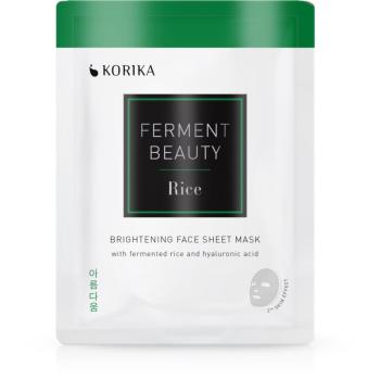 KORIKA FermentBeauty mască facială de pânză cu efect iluminator, cu orez fermentat și acid hialuronic 20 g