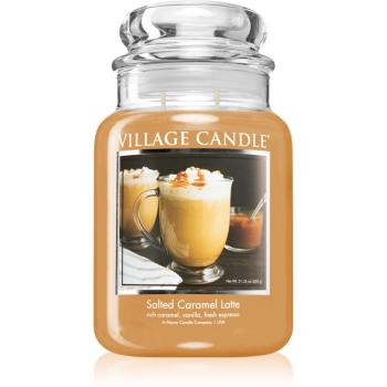 Village Candle Salted Caramel Latte lumânare parfumată  (Glass Lid) 602 g