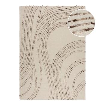 Covor maro/crem din lână 160x230 cm Abstract Swirl – Flair Rugs