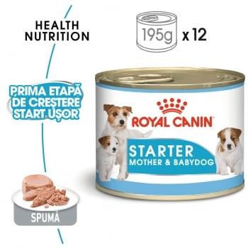 Royal Canin Starter, mama și puiul, bax hrană umedă câini, (pate) 195g x 12