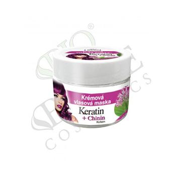 Bione Cosmetics Mască de păr cremoasă Keratin + Chinin 260 ml