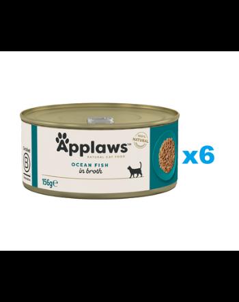 APPLAWS Cat Adult Ocean Fish in Broth 72x156 g hrana pisica in supa, peste oceanic