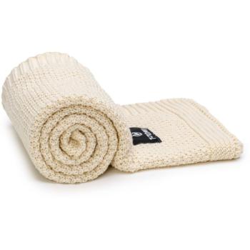 T-TOMI Knitted Blanket Cream pled împletit 80x100 cm