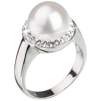 Evolution Group Inel din argint cu perle si cristale Swarovski London stil 35021.1 54 mm