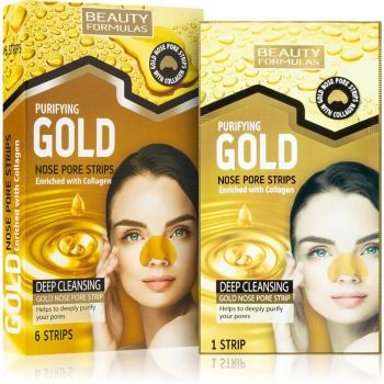 Beauty Formulas Gold patch-uri de curatare a prilor de pe nas cu colagen 6 buc