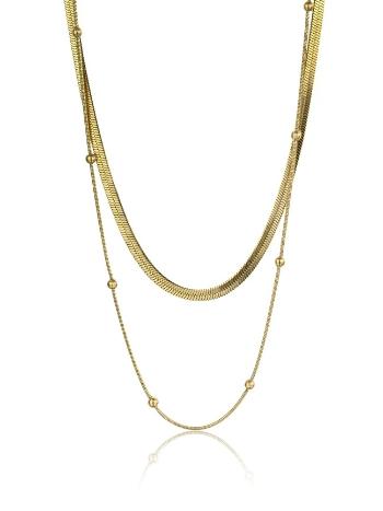 Marc Malone Colier dublu placat cu aur Evangeline Gold Necklace MCN23089G