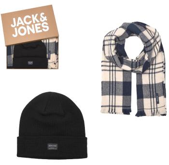 Jack&Jones Set pentru bărbați - pălărie și eșarfă JACFROST 12197780 Oxblood Red Navy Blazer Beanie