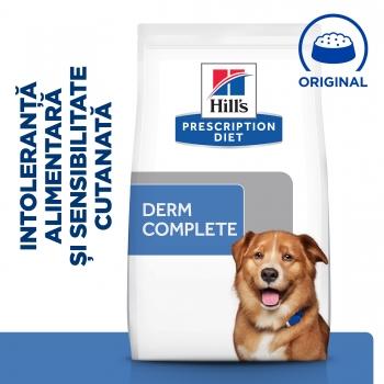 HILL'S Prescription Diet Derm Complete, dietă veterinară câini, hrană uscată, piele & blana, 1.5kg