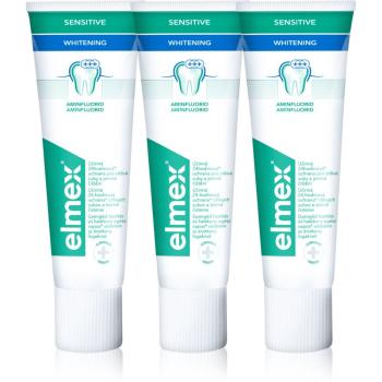 Elmex Sensitive Whitening pasta de dinti din ingrediente naturale pentru dinti mai albi 3x75 ml