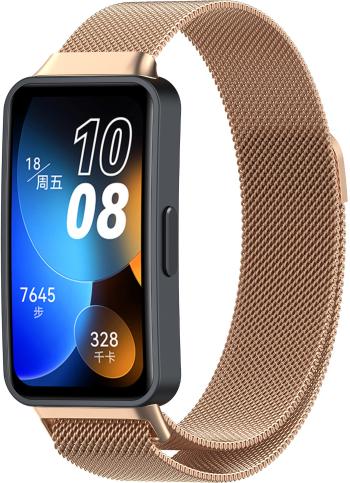 4wrist Brățară milaneză cu închidere magnetică pentru Huawei Watch Band 8 - Rose Gold