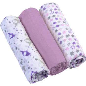 BabyOno Diaper Super Soft scutece textile Violet 70 × 70 cm 3 buc