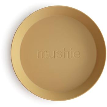Mushie Round Dinnerware Plates farfurie Mustard 2 buc