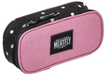 Meatfly Penar Pencil Case Dusty Rose / Black Dots