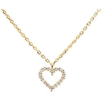 PDPAOLA Colier delicat placat cu aur pandantiv in forma de inimă inima alb Gold CO01-220-U (lanț, pandantiv)