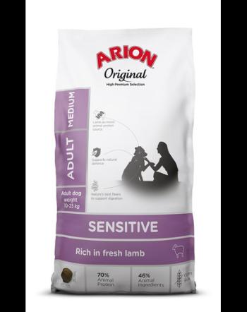 ARION Original Sensitive Adult Medium Lamb Rice 12 kg cu miel, pentru caini talie medie