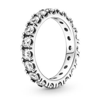 Pandora Inel strălucitor din argint cu cristale transparente Timeless 190050C01 58 mm