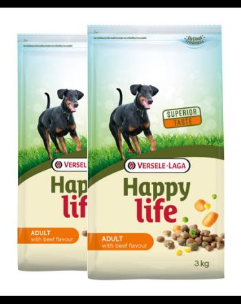 VERSELE-LAGA Happy Life Adult beef hrana caini adulti 30 kg (2 x 15 kg) cu vita