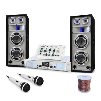 Electronic-Star DJ PA Set de boxe, amplificator, mixer "Polar Bear" 2200W