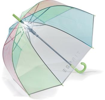 Esprit Umbrelă Transparent Long AC Domeshape Rainbow 53161 green