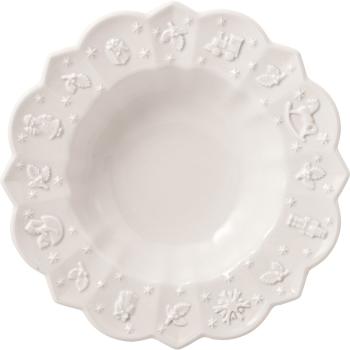 Farfurie adâncă din porțelan cu model de Crăciun Toy's Delight Villeroy&Boch, ø 23,5 cm, alb