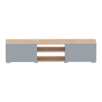 Masă TV gri  cu aspect de lemn de stejar 140x31 cm Podium - TemaHome