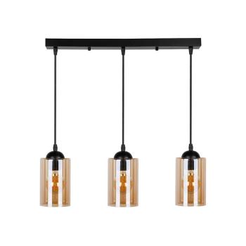 Lustră neagră cu abajur din sticlă 10x55 cm Bistro – Candellux Lighting