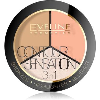 Eveline Cosmetics Contour Sensation Patela pentru conturul fetei 3 in 1 culoare Peache Beige 20 g