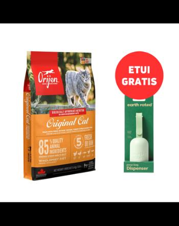 ORIJEN Original Cat 5,4 kg + EARTH RATED Etui cu saci fara parfum 15 buc. GRATIS