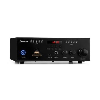 Auna Amp4 BT SE, mini amplificator stereo, bluetooth, telecomandă, negru